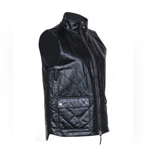 Lafayette 148 New York | black leather vest